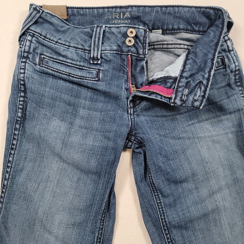 Ariat Women Ella Trouser Jeans 25S Bluebell Mid Rise Stretch Wide Leg